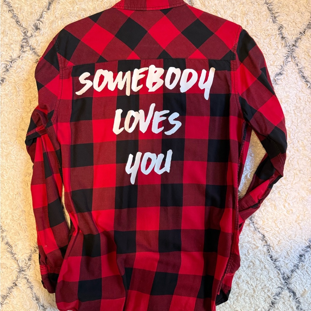 H&M Red and Black Checkered Men's Shirt
